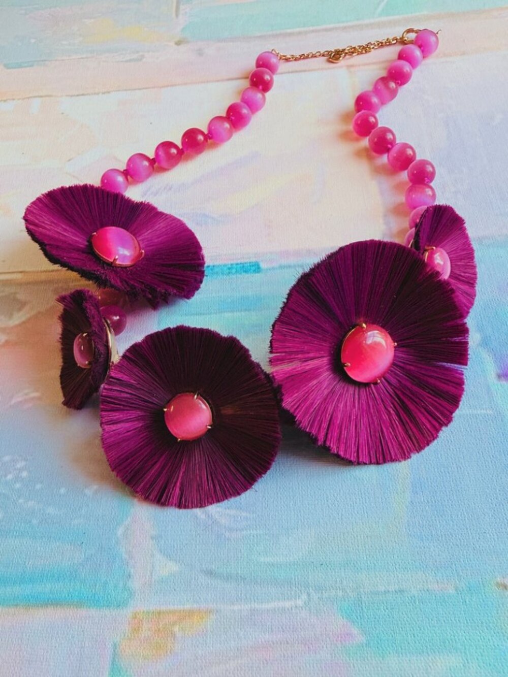 Kate Spade New York Posh Poppy Statement Necklace Romantic Floral Elegance NWOT